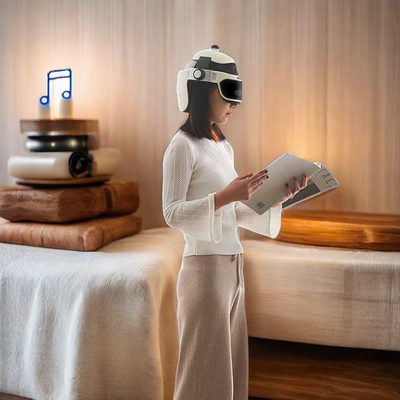 Casco per massaggi con 3 modalità per migliorare la circolazione