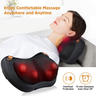 4 nodi Shiatsu massaggiatore a cuscino riscaldato 110V spegnimento automatico nero