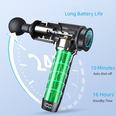 schermo LCD a tocco pistola da massaggio leggera in fibra di carbonio con durata della batteria estesa 9,8 x 7,9 x 2,4 pollici