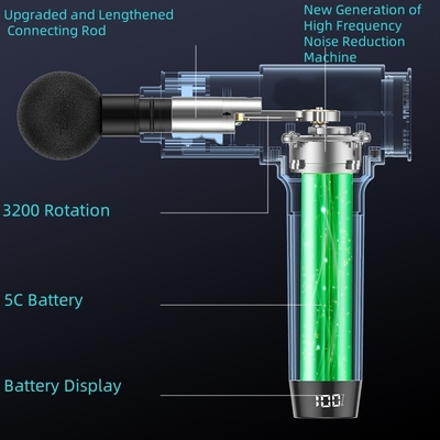5 velocità Massaggiatore a martello senza fili Pistola da massaggio portatile con batteria sostitutiva
