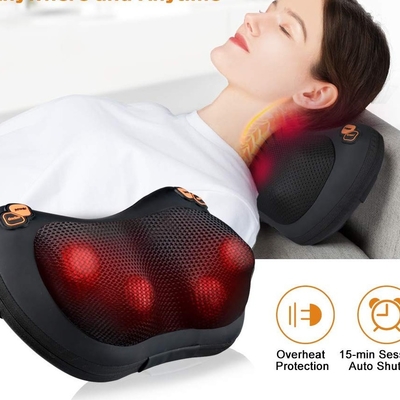 Cuscino Shiatsu in cuoio PU massaggiatore cuscino per collo vibrante con spegnimento automatico